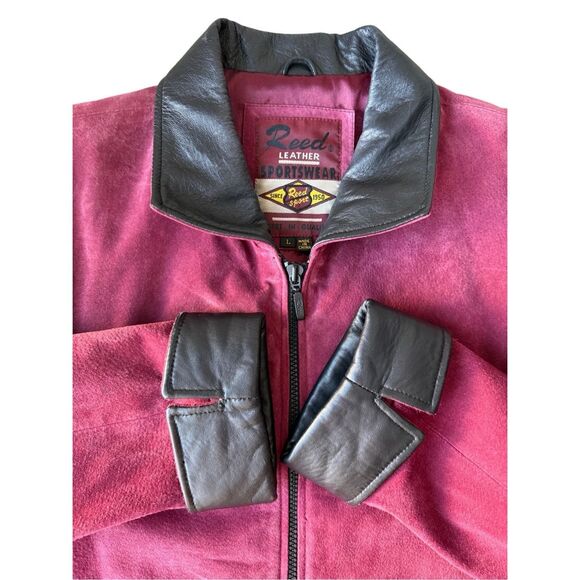 Vintage Reed Leather Sportswear Burgundy Genuine Leather jacket - Picture 7 of 12